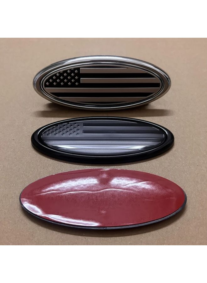 Silvery US Flag Emblem Car Front Grill Rear Trunk Badge Decal 15cm 5 91inch - Image 3
