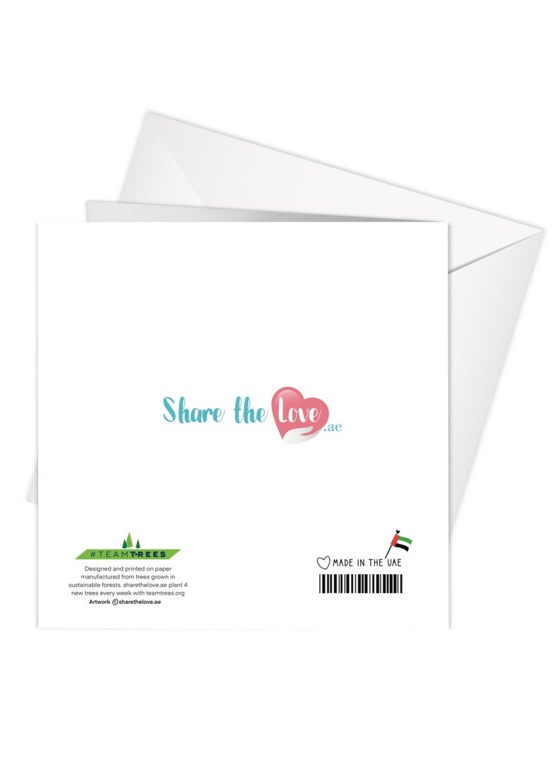 Share the Love - YALLA It's Your Birthday - Pink Gold Foil Greeting Card - Image 1