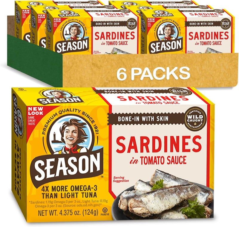 Season Sardines in Tomato Sauce - 6-Pack - Image 1
