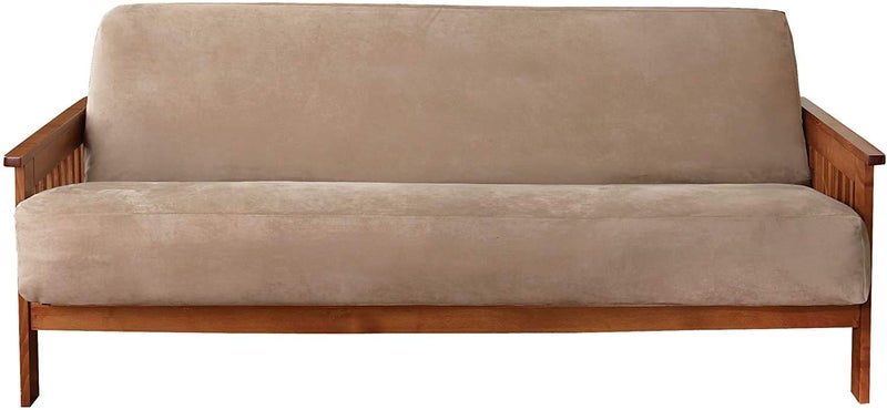 Surefit SureFit Home Dcor Soft Suede Futon Slipcover Polyester Machine Washable One Piece Taupe Color  - Image 1