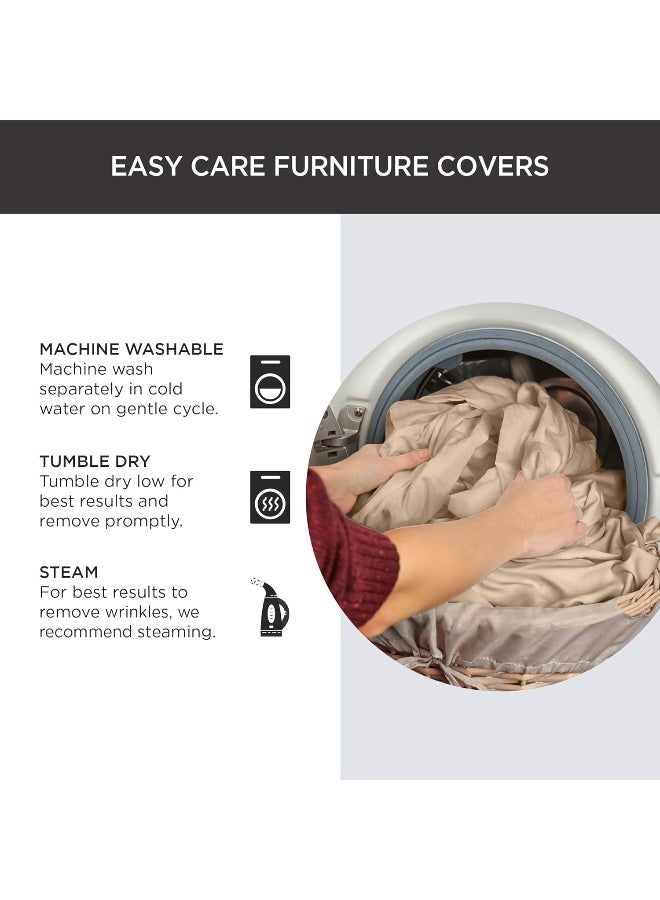 Surefit SureFit Home Dcor Soft Suede Futon Slipcover Polyester Machine Washable One Piece Taupe Color  - Image 3