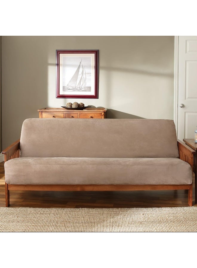 Surefit SureFit Home Dcor Soft Suede Futon Slipcover Polyester Machine Washable One Piece Taupe Color  - Image 2