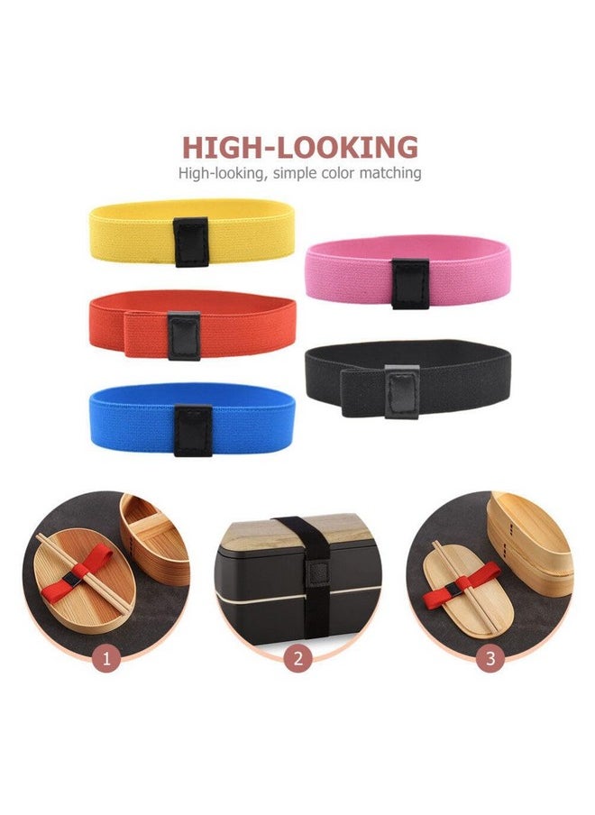 Cabilock - Bento Wrap Bands 5Pcs Bento Box Elastic Belt Lunch Container Sealing Straps Double Layer Bento Box Fixing Straps Lunchbox Elastic Straps - Image 1