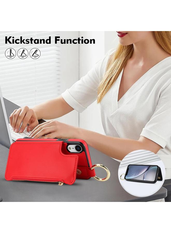 S-TOP Case For iPhone XR RFlD Anti-theft Double Buckle Ring Zipper Card Phone Case - Image 4