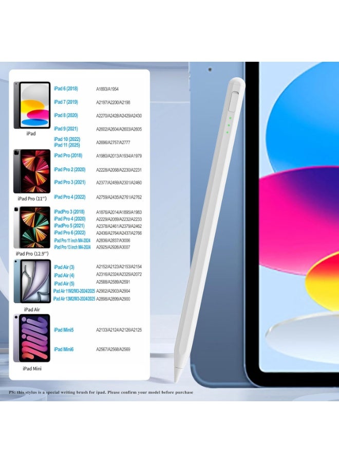 زاڤي قلم شاشة لجهاز iPad مع وظيفة رفض راحة اليد، قلم نشط متوافق (2018-2026) Apple iPad Pro 11/12.9 بوصة، iPad 10/9/8/7/6th، iPad Air 5/4/3 الجيل، iPad Mini 6/ الجيل الخامس - Image 2