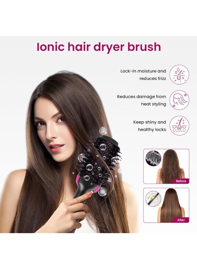 صن سباير مجفف شعر وفرشاة في جهاز واحد، مجفف شعر ومصفف شعر 4 في 1 مطور مع أيونات سالبة ومكافحة التجعد، برميل من السيراميك والتيتانيوم، فرشاة لتصفيف الشعر بالهواء الساخن - Image 5