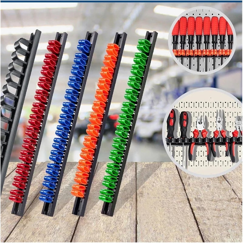 Magnetic Wrench Organizer Toolbox Holder 1/2 Pcs Wrench And Screwdriver Storage Rack, Suitable For Use In Garages, Workshops, Etc.(Red,2pcs) - Image 3