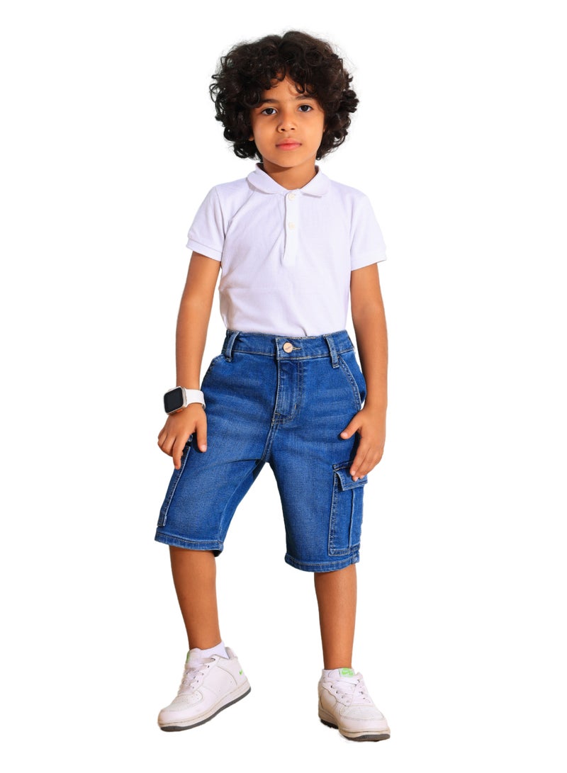 جيه بي اس دينيم شورت جينز باجى اولادى ازرق اللون  - Image 2