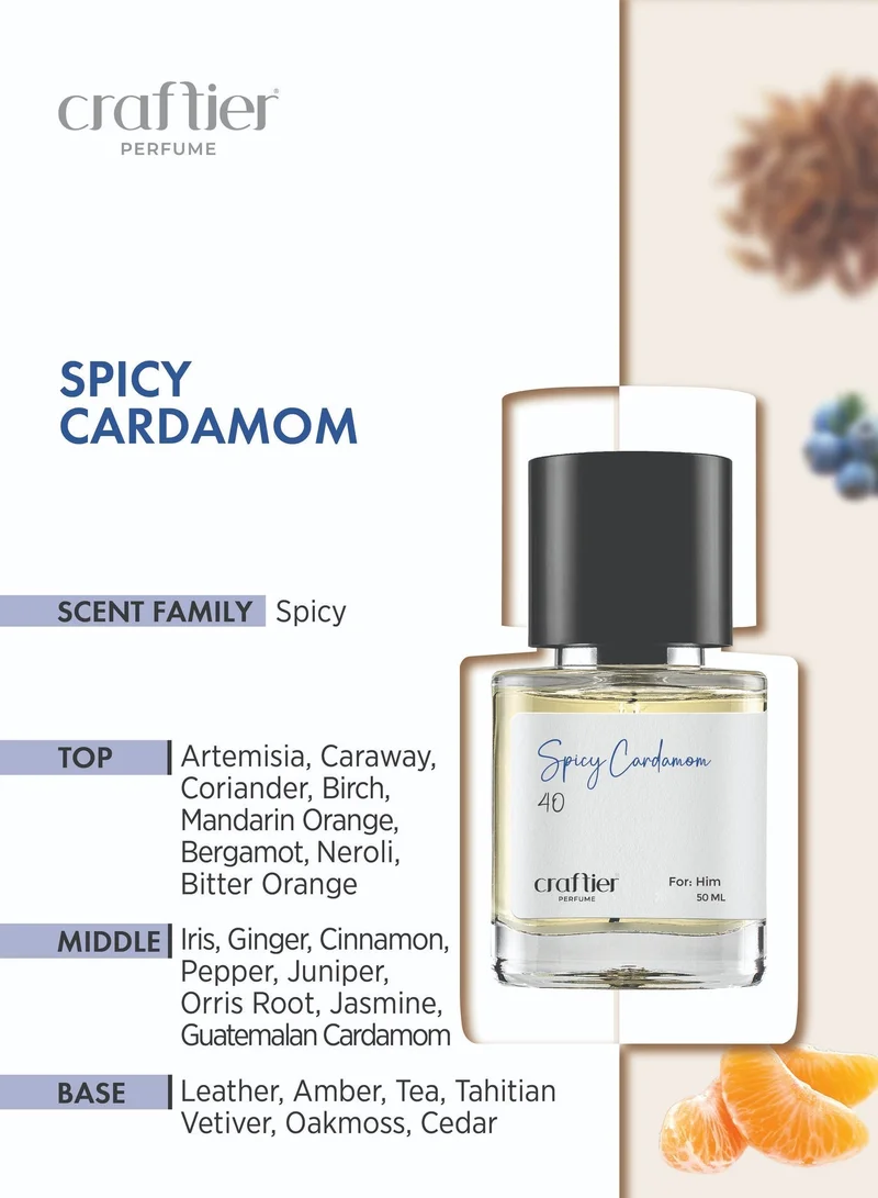 Craftier Perfume 50 SPICY CARDAMOM - Inspired of-DECLARATION, Eau De Parfum for Men - 50ml, Long Lasting Spicy Fragrance Upto 24 Hrs, Travel Size Men's Perfume for Men | Best Price UAE