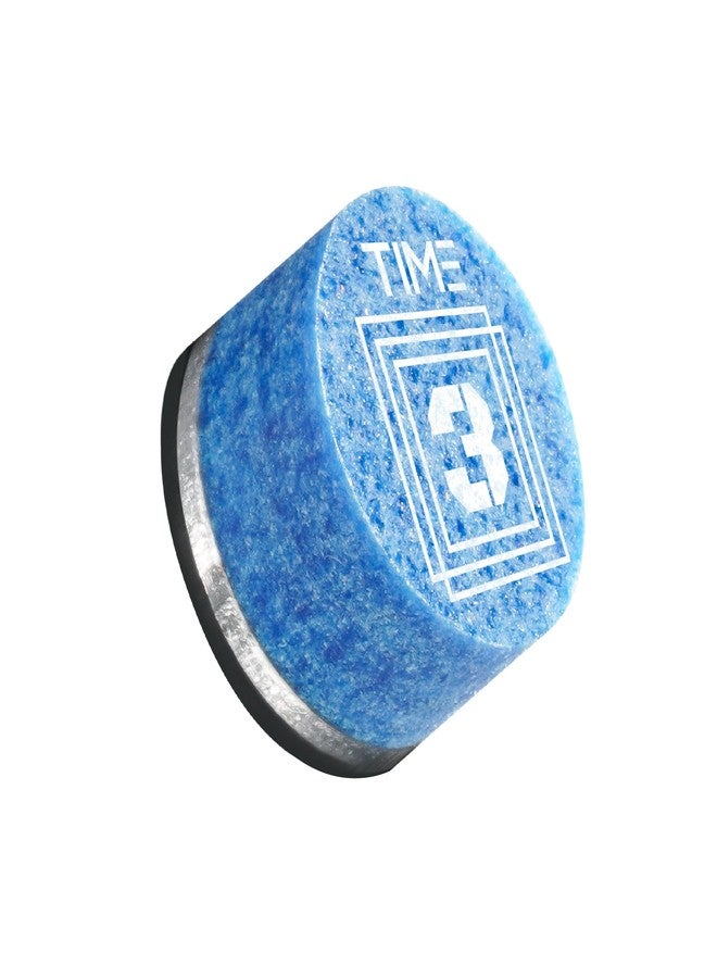 RHINO TIME Crystal Pool Billiard Cue Tip - 14mm/ Blue/Hardness: TIME 3 Medium/Pack 1 - Image 1