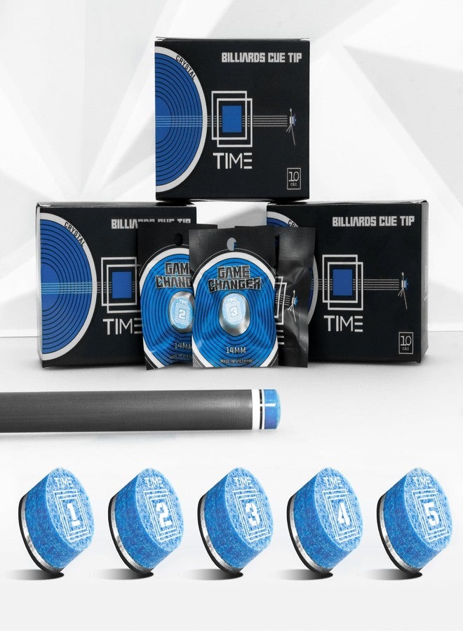 RHINO TIME Crystal Pool Billiard Cue Tip - 14mm/ Blue/Hardness: TIME 3 Medium/Pack 1 - Image 3