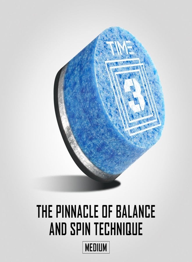 RHINO TIME Crystal Pool Billiard Cue Tip - 14mm/ Blue/Hardness: TIME 3 Medium/Pack 1 - Image 2