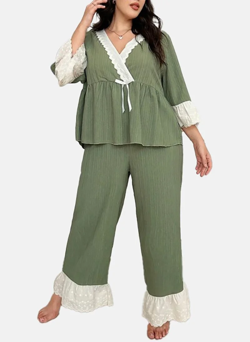 يونيكي Olive Solid Pyjamas & Top