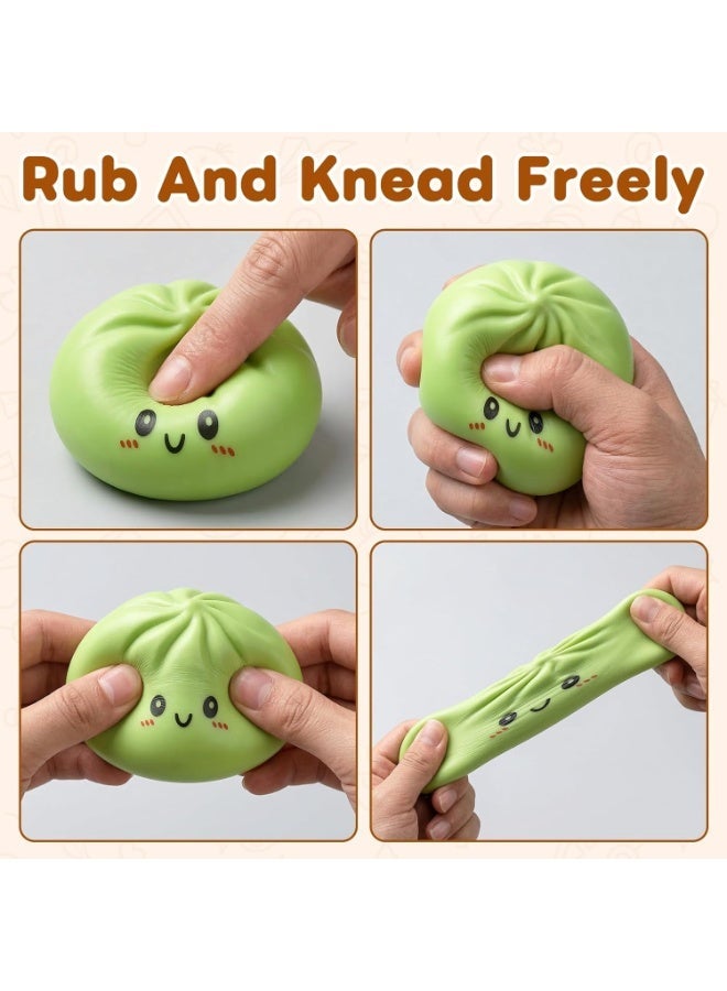 GIOIO Dumpling Squishies Toy, Giant Glitter Dumpling, Colorful Steamed Bun Stress Balls Fidget Sensory Toy,Squeeze Dough Ball Stress Relief Hand Toys with Food Steamer Stretchy Desk Toys - Image 2