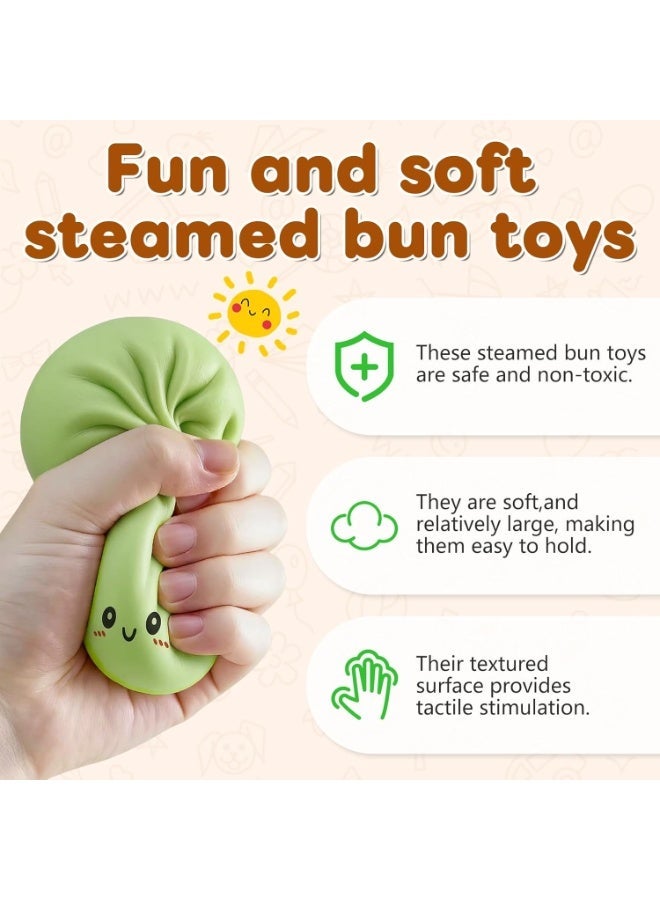 GIOIO Dumpling Squishies Toy, Giant Glitter Dumpling, Colorful Steamed Bun Stress Balls Fidget Sensory Toy,Squeeze Dough Ball Stress Relief Hand Toys with Food Steamer Stretchy Desk Toys - Image 4