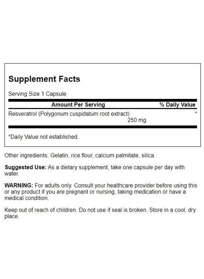 SWANSON Resveratrol 250 250 Milligrams 30 Capsules - Image 2