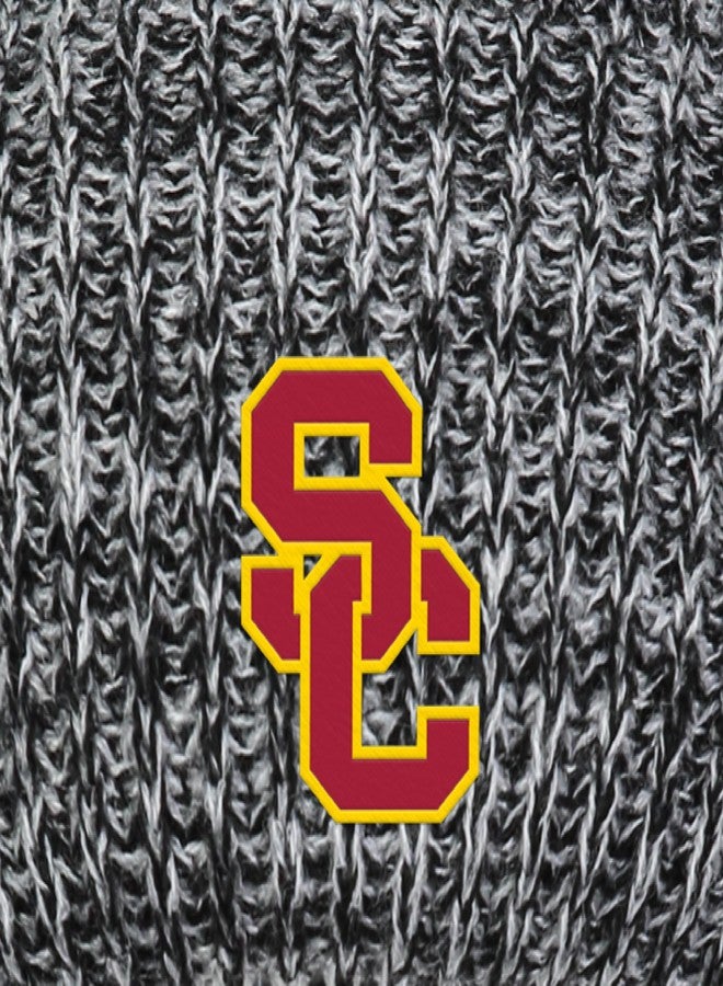 Pacific Headwear NCAA USC Trojans Women's Faux Fur Pom Beanie Black/White OS - Image 5