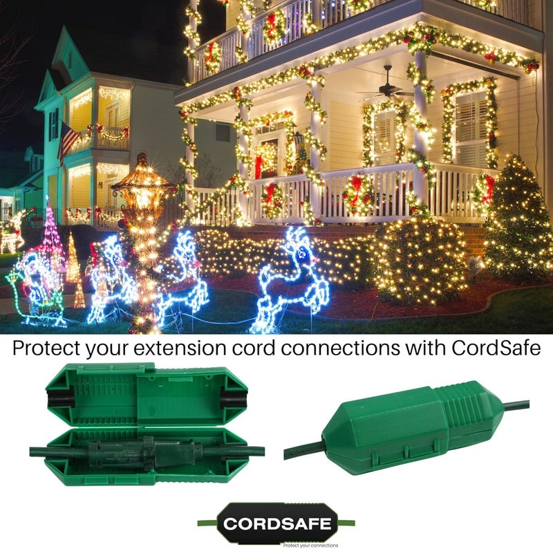CordSafe Outdoor Extension Cord Protector – Weather-Resistant Snap-Lock Cover for Christmas Lighting Plug Connections – Rugged UV-Resistant Plastic Plug Protection, 1-Pack, Made in USA - Image 4