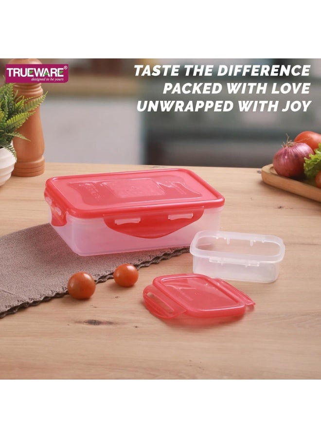 Trueware Tiffinline School Mate Plastic Kids Lunch Box Big Box | 500 ML & Small 150 ML | BPA Free | Food Grade | Kids Lunch Box - Image 2