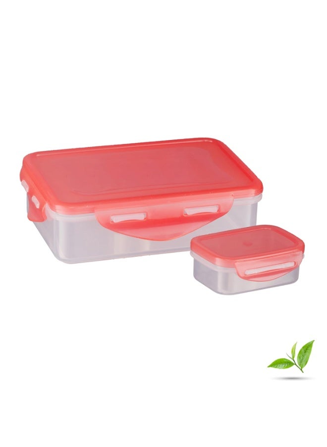 Trueware Tiffinline School Mate Plastic Kids Lunch Box Big Box | 500 ML & Small 150 ML | BPA Free | Food Grade | Kids Lunch Box - Image 1