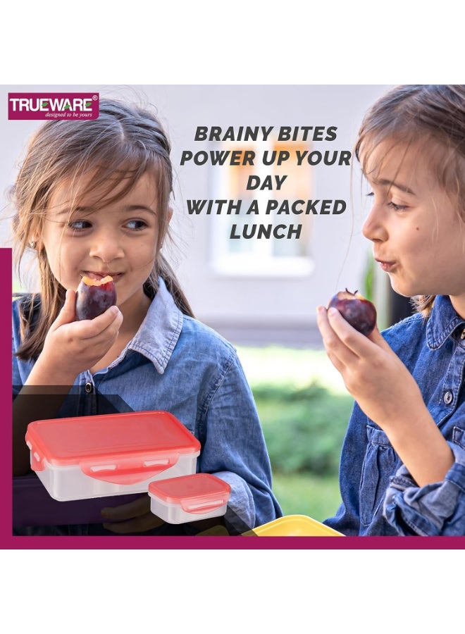 Trueware Tiffinline School Mate Plastic Kids Lunch Box Big Box | 500 ML & Small 150 ML | BPA Free | Food Grade | Kids Lunch Box - Image 3