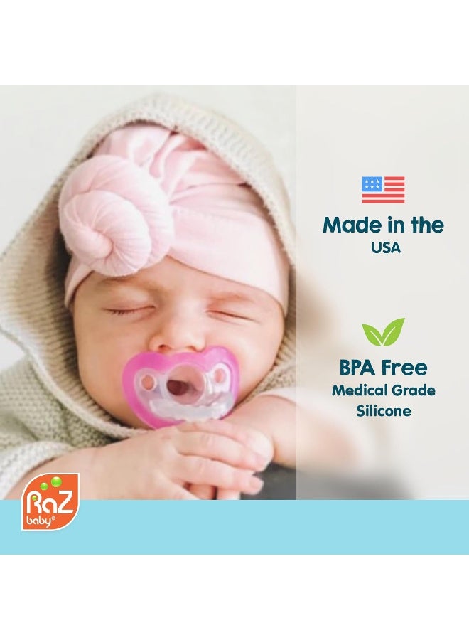 RaZbaby JollyPop Pacifier, Holder w/Detachable Baby Pacifier, Stuffed Animal RaZbuddy, All Ages 0M+, 100% Medical Grade USA Made Silicone, Machine Washable, Textured & Easy to Hold â€“ Monkey - Image 4