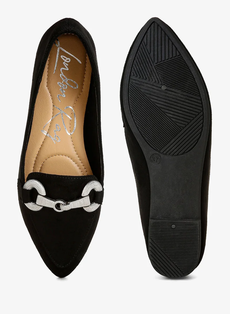London Rag Black Horsebit Detail Flexible Loafers in Black for Women | Best Price UAE