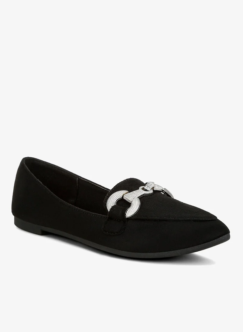 London Rag Black Horsebit Detail Flexible Loafers in Black for Women | Best Price UAE