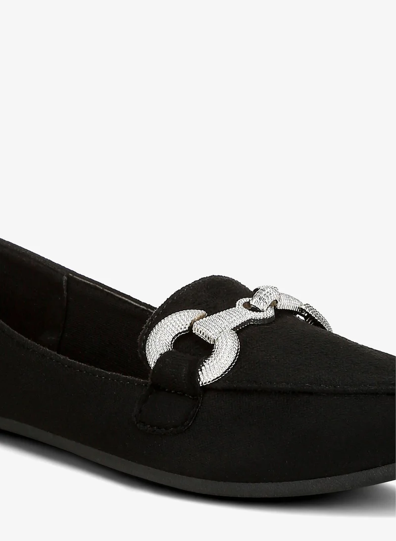 London Rag Black Horsebit Detail Flexible Loafers in Black for Women | Best Price UAE