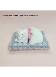 Bamboo Charcoal Cloth Pad Simulation Cats Cats Calling Car Decoration Ornaments Simulation Animals Simulation Flower Basket Cats-Color:Gray Bamboo Charcoal Cloth Pad + Pink Skirt Cat Can Bark