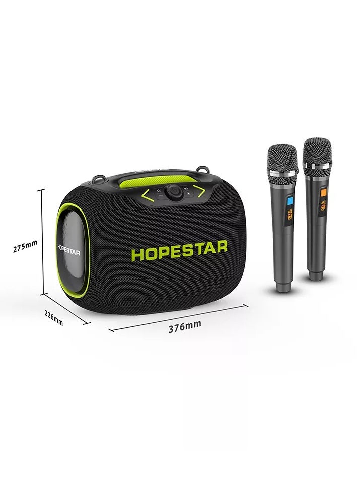 HOPESTAR - Party Box 120W Portable Bluetooth Speaker with Dual Wireless Microphones, 200W Fast Charging, IPX6 Waterproof, DSP Chip, 10-Hour Playtime, RGB Lights – Ideal for Outdoor, Karaoke, and Family Gatherings - Image 1