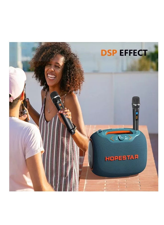 HOPESTAR - Party Box 120W Portable Bluetooth Speaker with Dual Wireless Microphones, 200W Fast Charging, IPX6 Waterproof, DSP Chip, 10-Hour Playtime, RGB Lights – Ideal for Outdoor, Karaoke, and Family Gatherings - Image 1