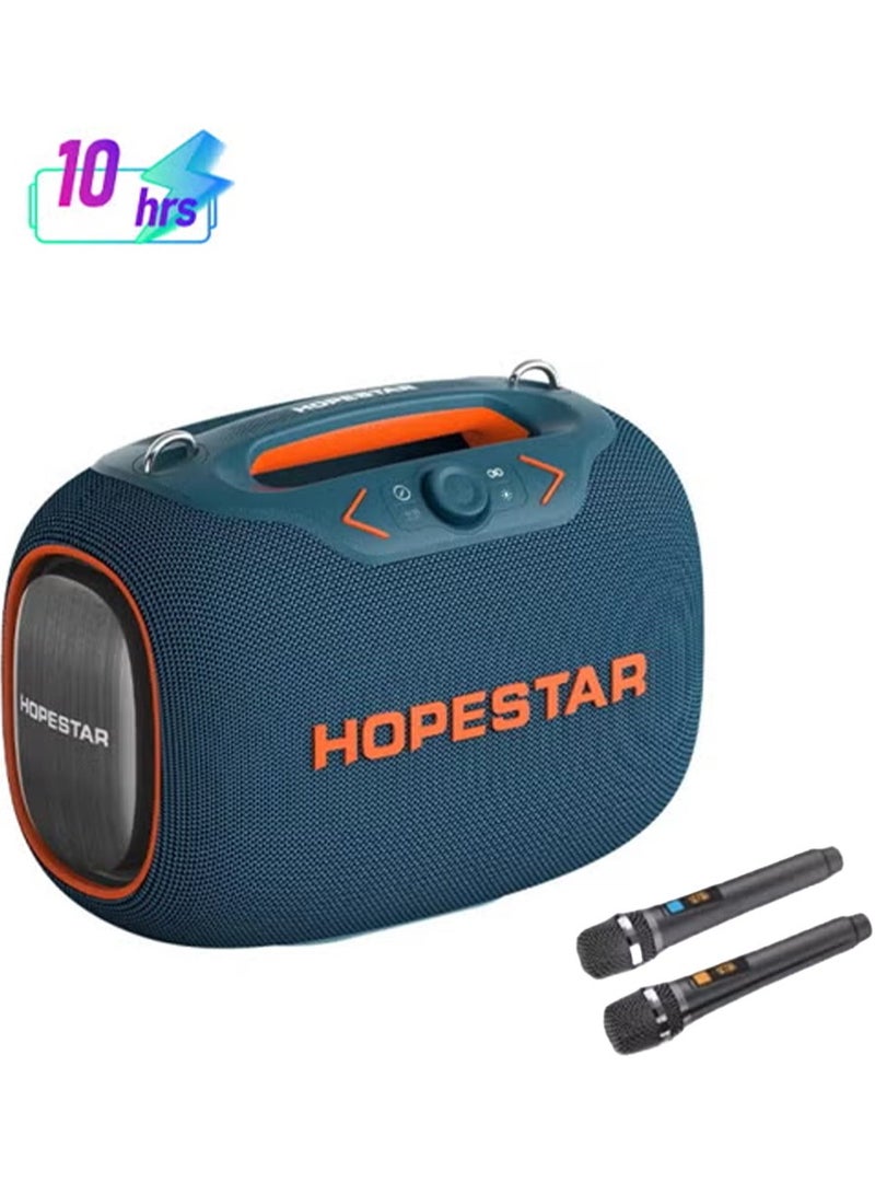 HOPESTAR Party Box 120W Portable Bluetooth Speaker with Dual Wireless Microphones, 200W Fast Charging, IPX6 Waterproof, DSP Chip, 10-Hour Playtime, RGB Lights – Ideal for Outdoor, Karaoke, and Family Gatherings - Image 1