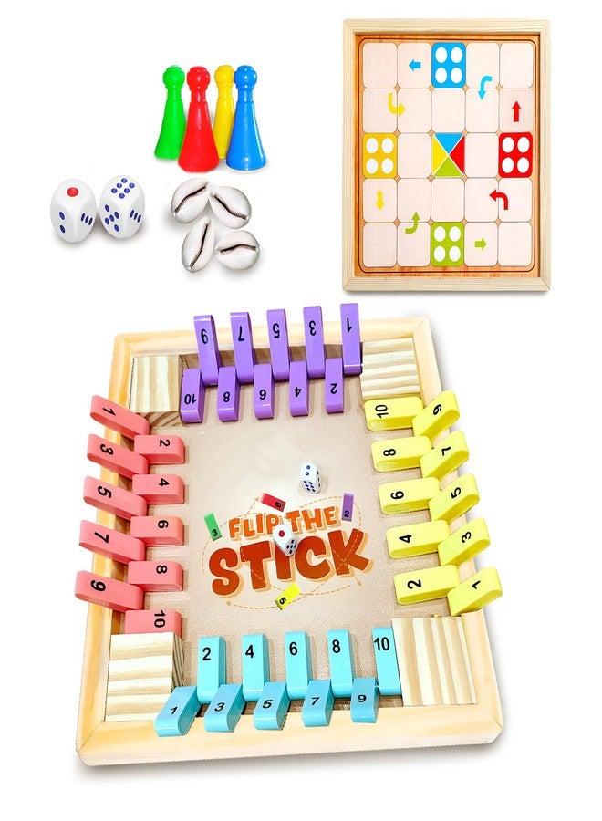 Wembley 2-in-1 Flip The Stick and Isto | Jumbo Size Wooden Educational Board Game for Kids | 2-4 Player Game | Educational Gift for Kids | Math Strategy Board Game | Family Indoor Game - Image 1