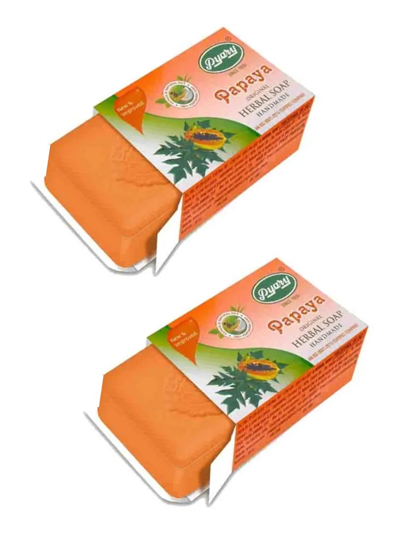 Pyary 2 Pieces of Original Papaya skin Whitening Herbal Soap 2X75g