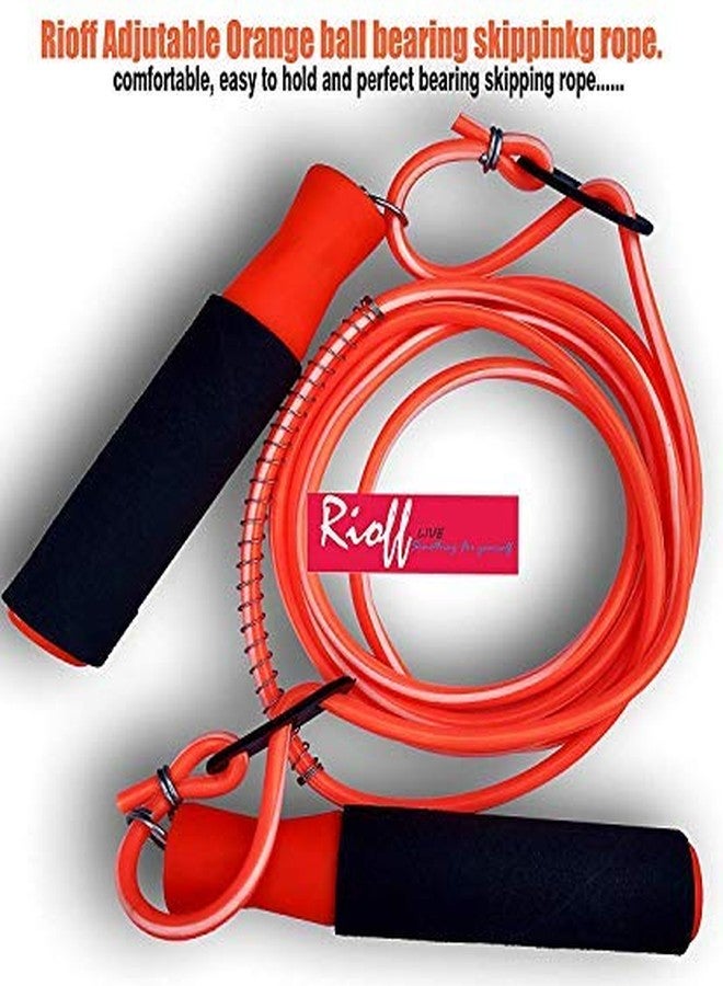 Rioff® Adjustable Jumping Skipping Rope for Gym, Exercise, Home Fitness Core Workout (Orange) - Image 5