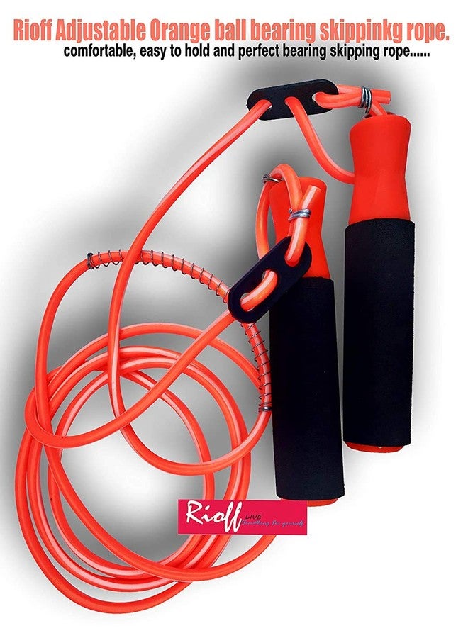 Rioff® Adjustable Jumping Skipping Rope for Gym, Exercise, Home Fitness Core Workout (Orange) - Image 3