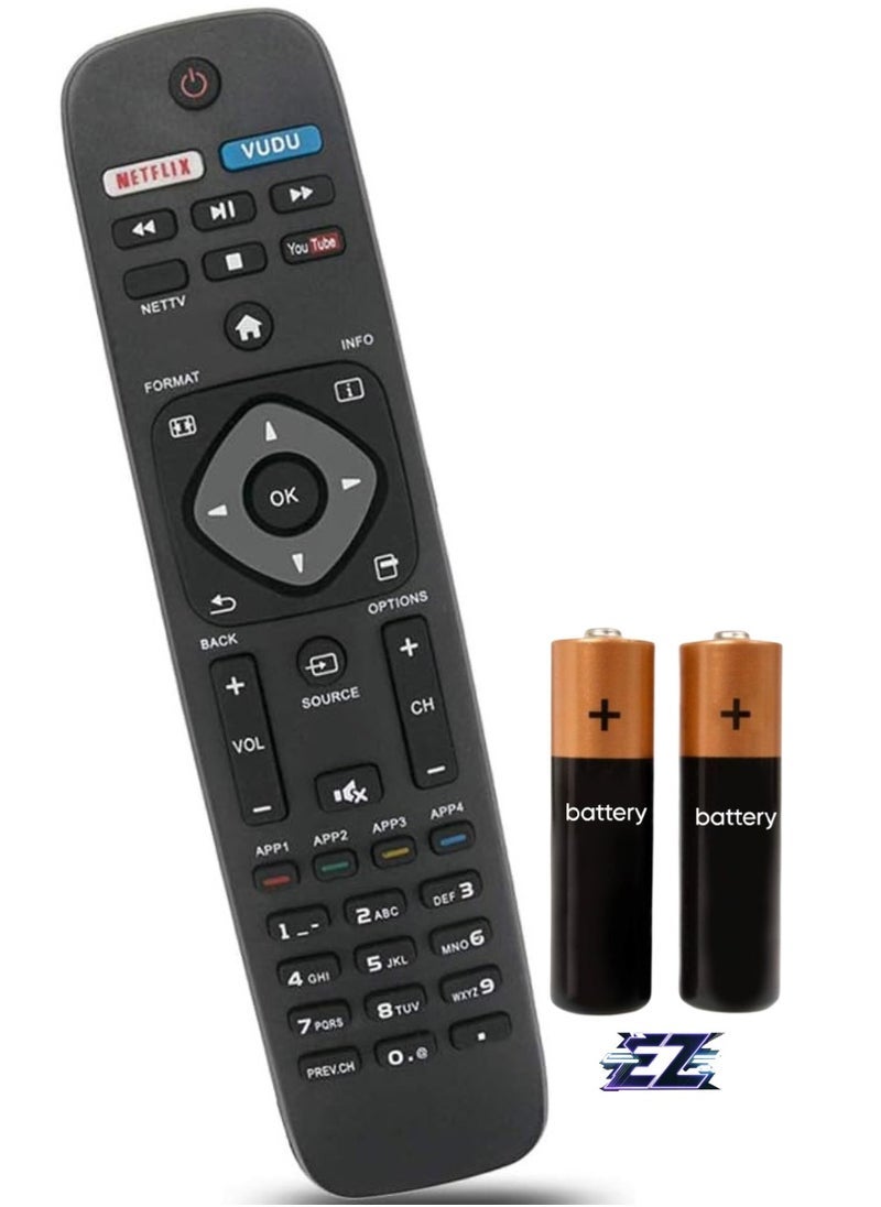 SmartGrist NH500UP Replacement Remote Control for Philips TV 32PFL4902/F7, 40PFL4901/F7, 43PFL4901/F7, 50PFL5602/F7, 55PFL5602/F7, 65PFL5602/F7, 75PFL66601/F7 with battery - Image 1