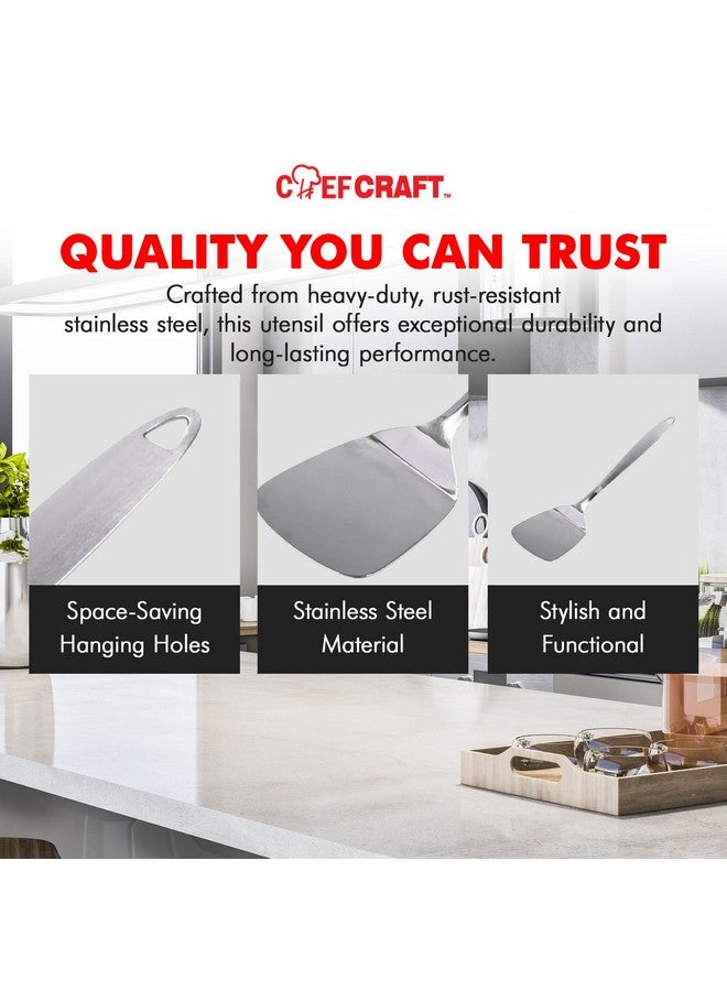 Chef Craft Select Turner/Spatula, 13.5 inch, Stainless Steel - Image 4