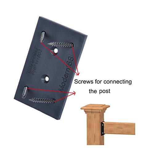 Myard PNP111902 40PCs Black Anti-UV Solid Deck Railing Connectors for 2x4 (Actual 1.5x3.5) Inches Stair Wood Handrail, Sturdy Nylon with 304 Stainless Steel Coating Hardness 12.9 Screws for Wood Post - Image 4