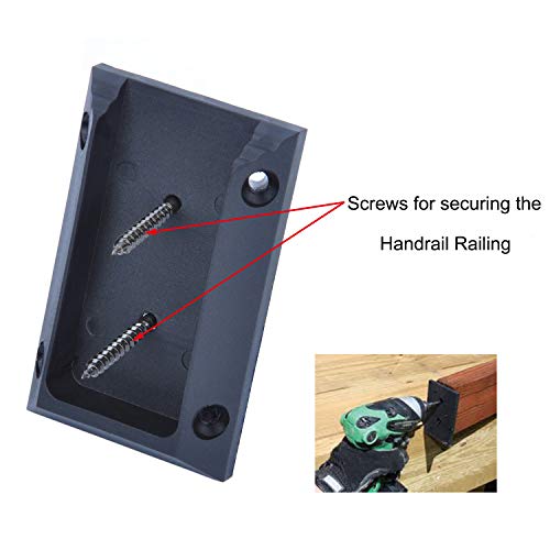 Myard PNP111902 40PCs Black Anti-UV Solid Deck Railing Connectors for 2x4 (Actual 1.5x3.5) Inches Stair Wood Handrail, Sturdy Nylon with 304 Stainless Steel Coating Hardness 12.9 Screws for Wood Post - Image 3