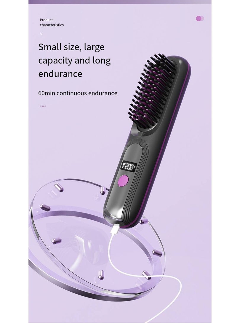 general Mini Ionic Straightening Comb – Travel-Friendly Straightener & Curler for Men/Women, Dual-Use Hair Styling Tool - Image 2