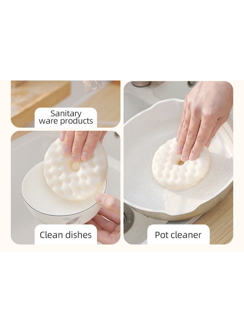 Kitchen Dishwashing Cleaning Brush with Strong Suction Base, Dual-Sided Scrub Sponge with Quick Drainage Design, Multifunctional Cleaning Tool for Kitchen, Bathroom, Sink, Pot, Pan, Tile & Countertop, Suitable for Household Users & Cleaning Workers - Image 4