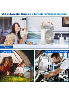 Yoawllty Portable Cooler Fan, Air Conditioner Mini Fan, USB Desk Portable Air Conditioner 3 Wind Speed 7 Colors LED Light 680ml Water Tank, Rechargeable Fan Evaporative Air Cooler for Room Office  - Image 3