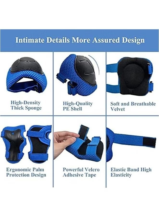 Saudi Select Kids Helmet Adjustable,For Kids Ages 3-7 Years Old,Kids Bike Helmets For Boys And Girls,With Protective Sports Gear Set Knee Elbow Pads Wrist Guards,For Skating Bike Scooters(Blue) - Image 3