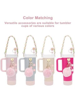 RTYY Stanley Cup Accessories Set Handle Strap, Silicone Boot, Straw Cover, and Charms for 30oz & 40oz Tumblers  - Image 2