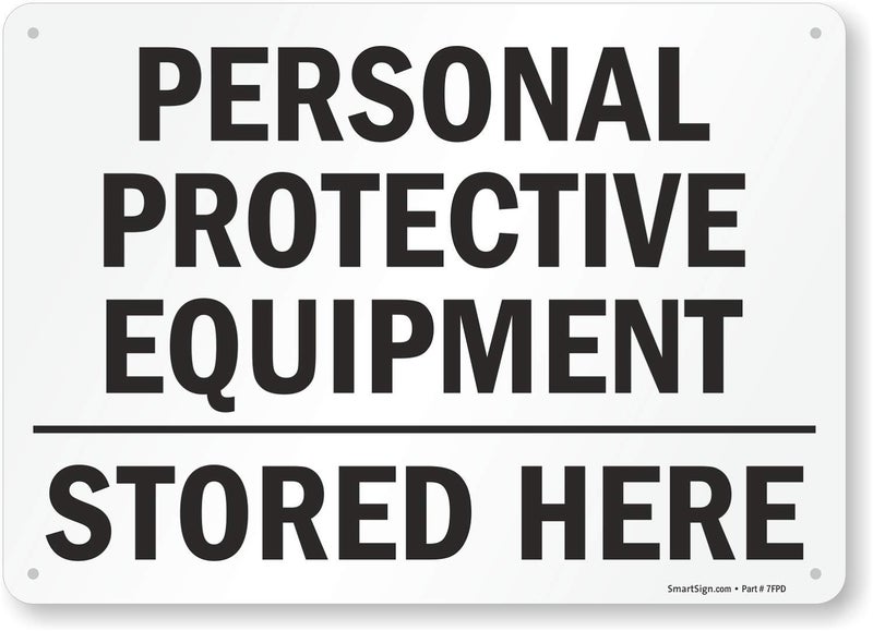 SmartSign "Personal Protective Equipment, Stored Here" Sign | 10" x 14" Plastic - Image 1