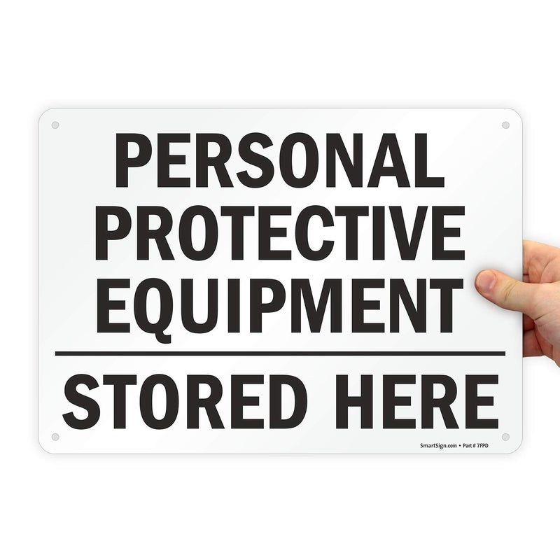 SmartSign "Personal Protective Equipment, Stored Here" Sign | 10" x 14" Plastic - Image 2