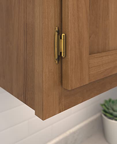 Amerock | Cabinet Hinge | Variable Overlay 𝐇inge | Antique Brass | 2 Pack | Self-Closing 𝖧inge | Face Mount ᕼinge | Cabinet Door Hinge - Image 2