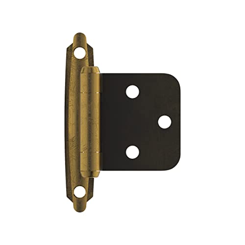 Amerock | Cabinet Hinge | Variable Overlay 𝐇inge | Antique Brass | 2 Pack | Self-Closing 𝖧inge | Face Mount ᕼinge | Cabinet Door Hinge - Image 1